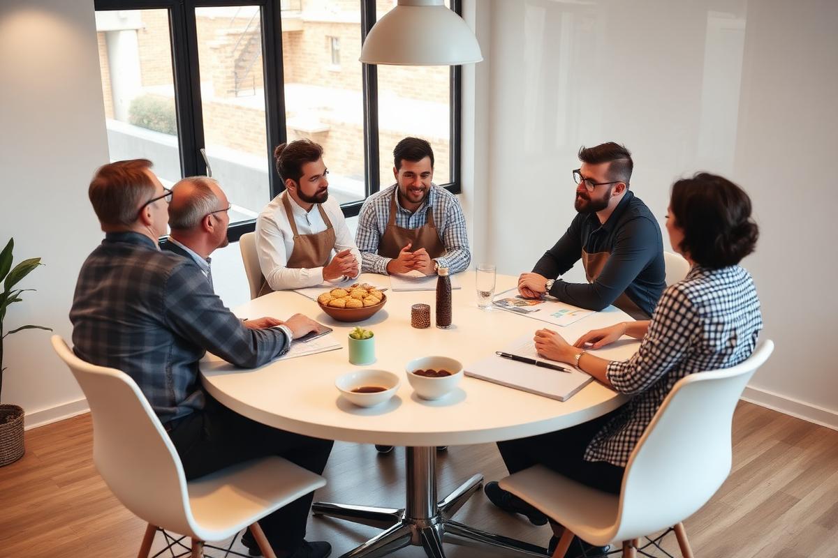Empresários de padarias reunidos em mesa redonda na sede do SIPAC em Campinas